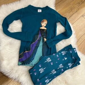 Hanna Andersson Teal Frozen Long Sleeve Pajama Set